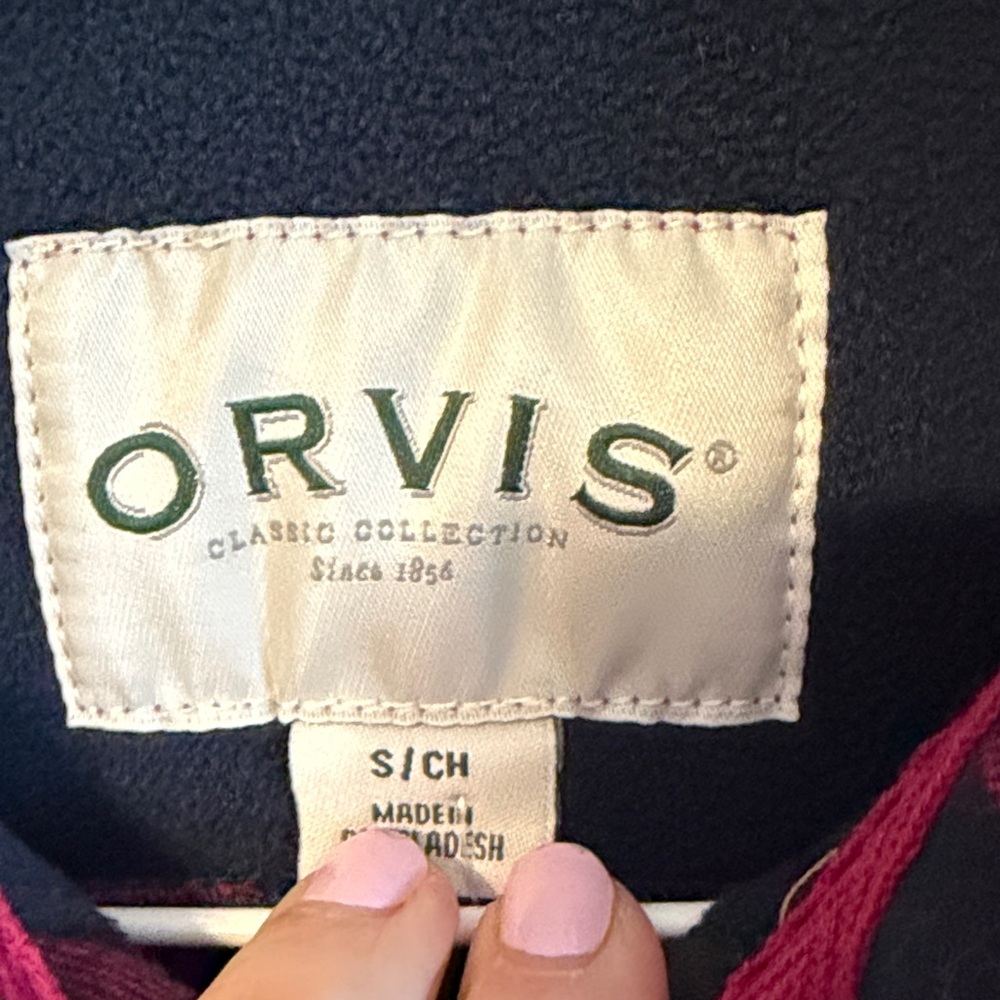 Orvis woman’s Red and Black Checkered Shirt/jacket. Shacket. Small. 💯 cotton. - Picture 2 of 9